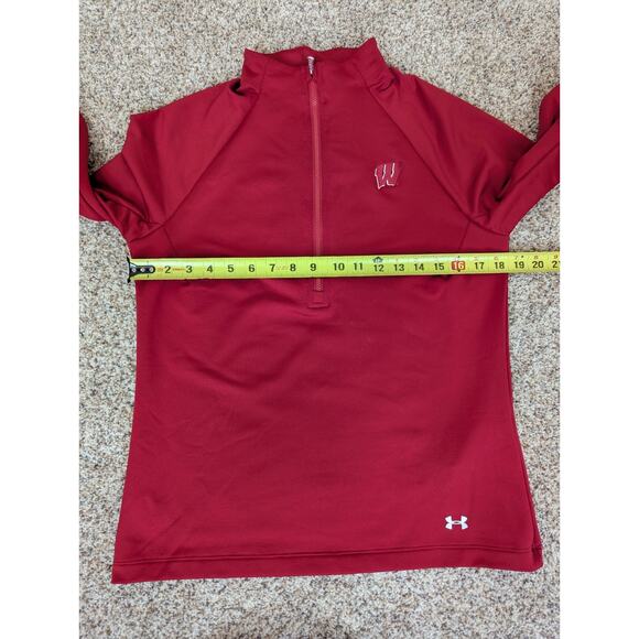 Under Armour Cold Gear Wisconsin Badgers Women’s Red Half Zip Long Sleeve Medium - Picture 7 of 8
